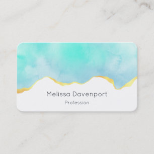 Carte De Visite Beautiful Tropical Green with Gold Border