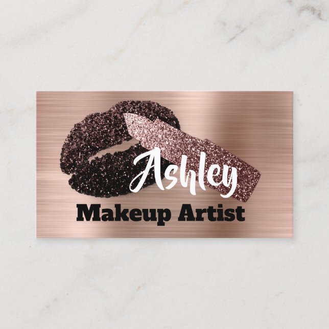Carte De Visite Beauty Maquillage Artiste Rendez-vous Rose Kiss Go (Devant)