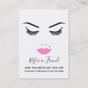 Carte De Visite Beauty Maquillage Visage Lashes Lèvres Roses Référ