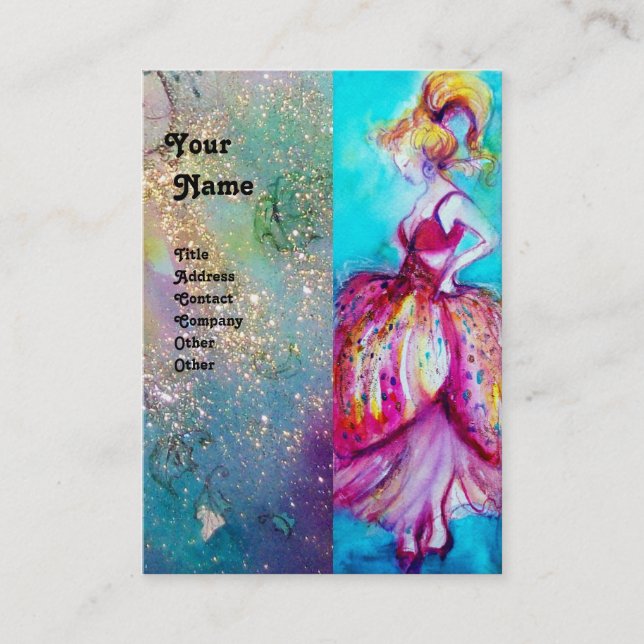 Carte De Visite BEAUTY MODE rouge rose bleu vert (Devant)