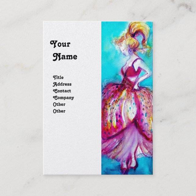 Carte De Visite BEAUTY MODE rouge rose bleu vert or (Devant)