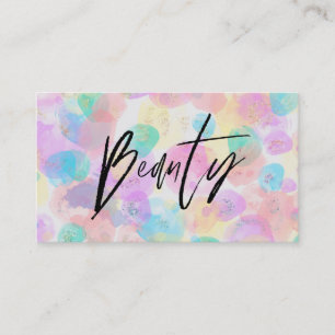 Carte De Visite *~* BEAUTY Pastel Rainbow Watercolor Parties scint