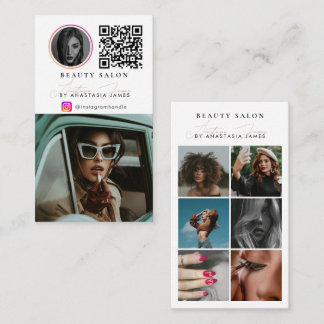 Carte De Visite Beauty Salon Photo Feed Social Media QR Code