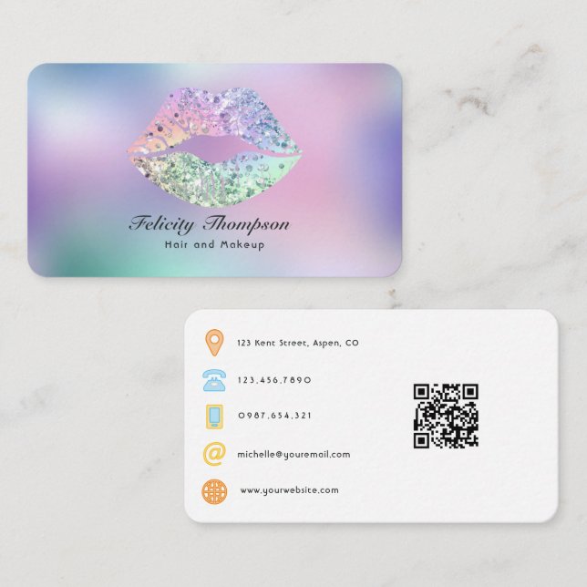 Carte De Visite Beauty Salon QR Code (Devant / Derrière)