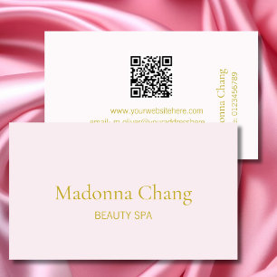 Carte De Visite Beauty Spa QR Code Simple Rose Style