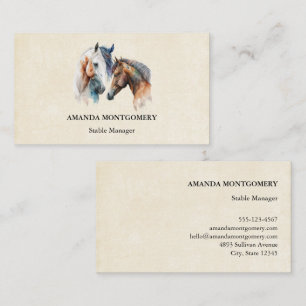 Carte De Visite Beaux Chevaux Style Boho Occidental