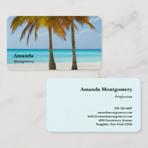 Carte De Visite Beaux palmiers sur une plage tropicale