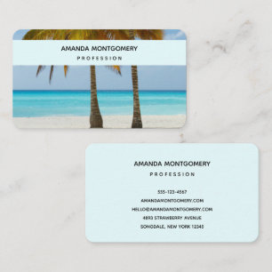 Carte De Visite Beaux palmiers sur une plage tropicale
