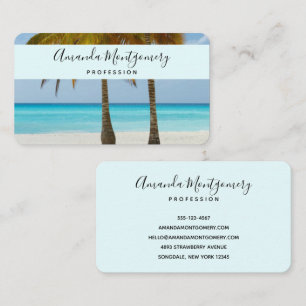 Carte De Visite Beaux palmiers sur une plage tropicale