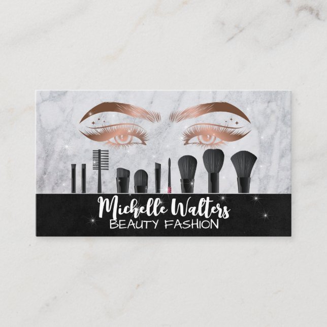 Carte De Visite Beaux yeux | Maquiller les brosses (Devant)