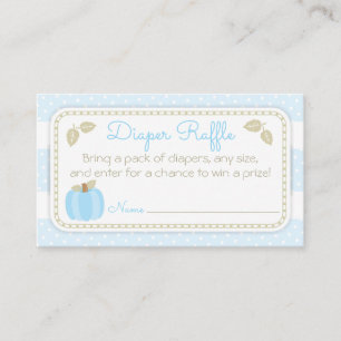 Carte De Visite Bébé citrouille Garçon Douche Déchets Raffle Ticke