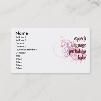 Carte De Visite Bébé de pathologie de langue de la parole