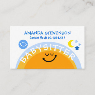 Carte De Visite Bébé doux et mou du soleil sur la lune de terre