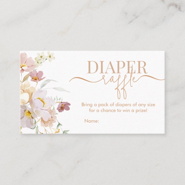 Carte De Visite Bébé en fleur Baby shower Déchets Raffle (Devant)