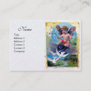 Carte De Visite BÉBÉ FAIRY AVEC DES POIDS, papier perlé blanc