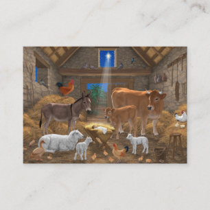 Carte De Visite Bébé Jésus Manger Nativité de Noël