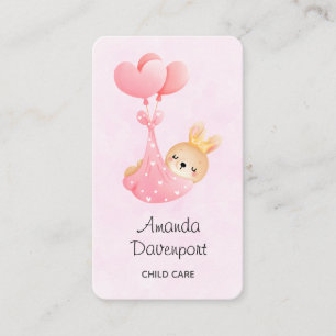 Carte De Visite Bébé mignon dans une couverture de coeur