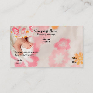 Carte De Visite Bébé sur le rose