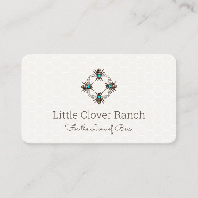 Carte De Visite Bee Beekeeper Honeycomb (Devant)