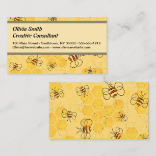 Carte De Visite Bee Buzzing Honey Bees mignonne