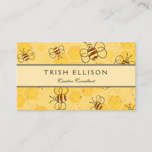 Carte De Visite Bee Buzzing Honey Bees mignonne