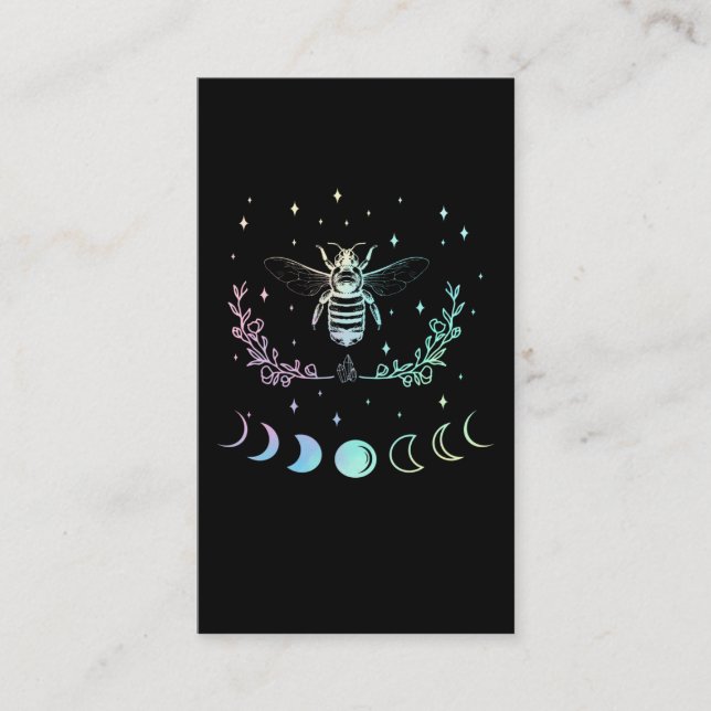 Carte De Visite Bee Crescent Moon Wicca Pastel Goth Insect Witchy (Devant)