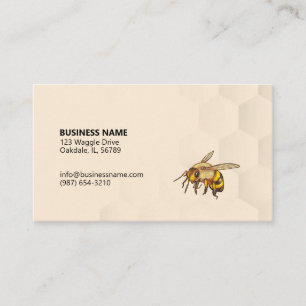 Carte De Visite Bee et Honeypeb colorés Blanc antique