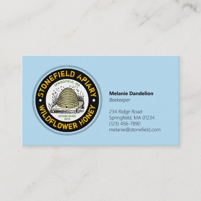Carte De Visite Beehive Nom commercial Light Blue (Devant)