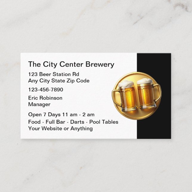 Carte De Visite Beer Brewery Beer Mugs Business Cards (Devant)