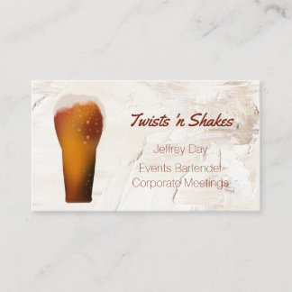 Carte De Visite Beer Glass Bartender, Mixologist Business Card