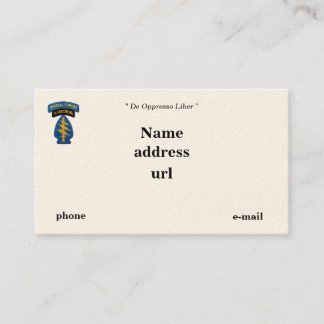 Carte De Visite Béets verts des forces spéciales