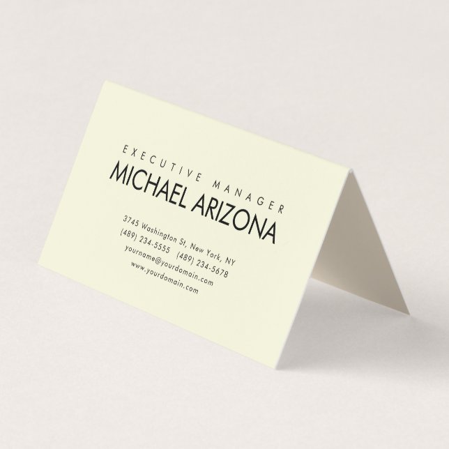 Carte De Visite Beige & Almond Color Minimalist Simple Plain (Devant)