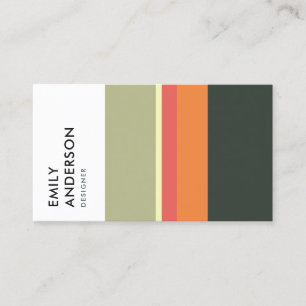 CARTE DE VISITE BEIGE BEIGE PINK NAVY STRIPES VIVES ET MODERNES
