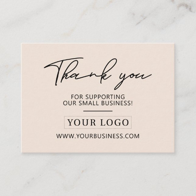 Carte De Visite Beige | Business Logo Merci Produits (Devant)