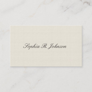Carte De Visite Beige élégant de toile de Faux classique