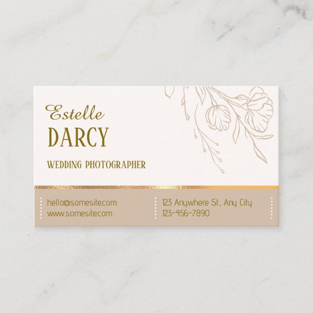 Carte De Visite Beige Elegant Professionnel (Devant)
