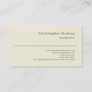 Carte De Visite Beige et amande couleur simple plain architecte