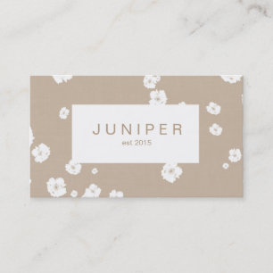 Carte De Visite Beige moderne Fleur naturelle et blanche