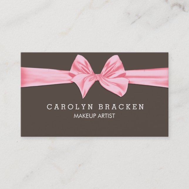Carte De Visite Beige rose chic minable d'arc (Devant)