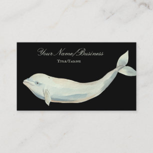 Carte De Visite Belle aquarelle Beluga Whale Ocean Beach
