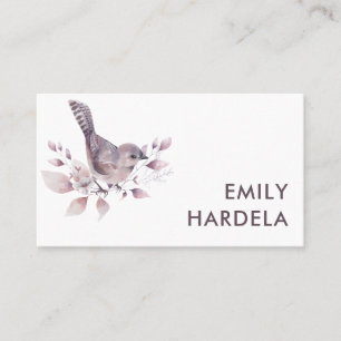 Carte De Visite Belle Aquarelle Oiseau Professionnel