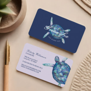 Carte De Visite Belle baignade Tortue de mer Illustration
