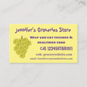 Carte De Visite Belle bande de raisins amusante illustration