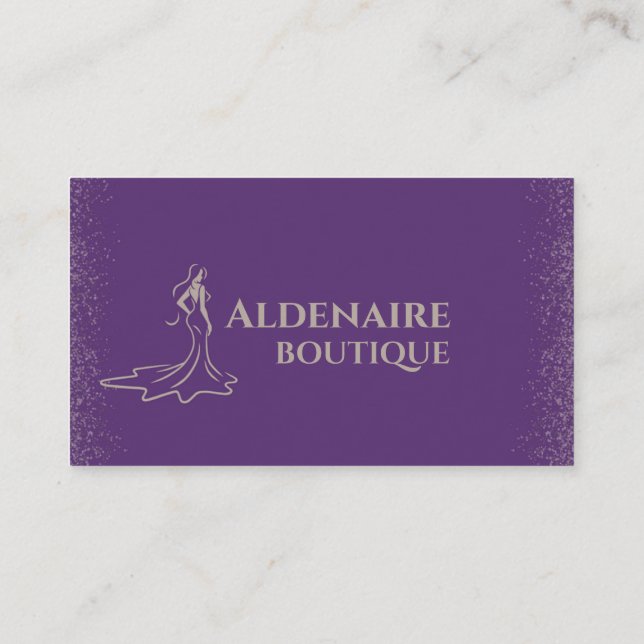 Carte De Visite Belle boutique de mode violet de luxe (Dos)