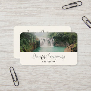 Carte De Visite Belle cascade dans une forêt de montagne