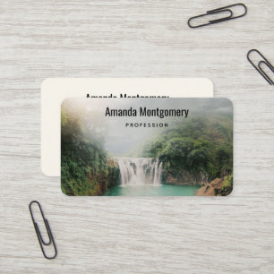 Carte De Visite Belle cascade dans une forêt de montagne
