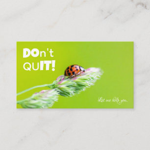 Carte De Visite Belle coccinelle avec une citation de motivation p