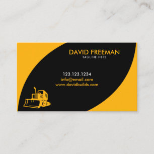 Carte De Visite Belle construction de bulldozer jaune et noir