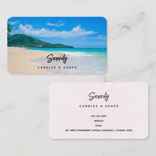 Carte De Visite Belle Destination Tropicale Plage Pittoresque (Devant / Derrière)