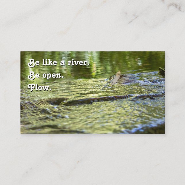 Carte De Visite Belle eau eau courante avec une citation motivante (Devant)